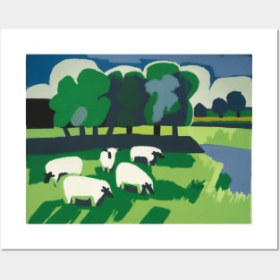 Sheep in a Field Posters and Art